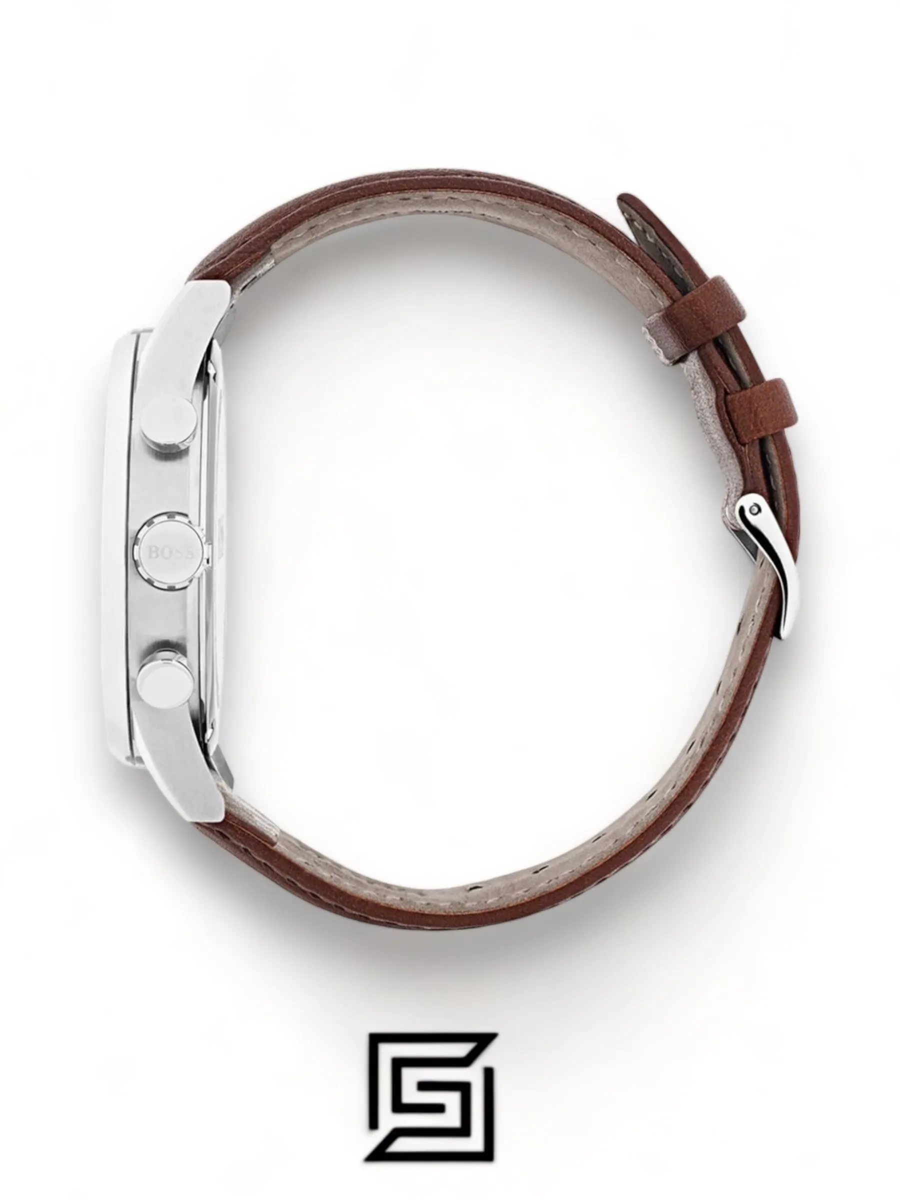 Men,Original Watches original-watches Hugo Boss Men's Black Dial Leather Band Watch - 1513494 Boss