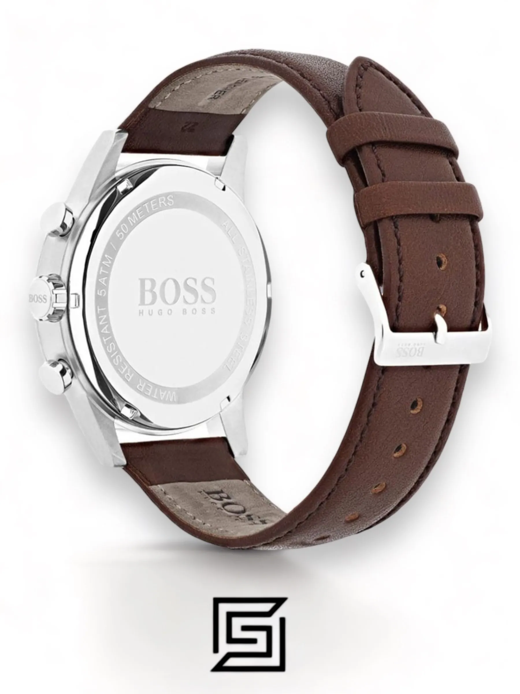 Men,Original Watches original-watches Hugo Boss Men's Black Dial Leather Band Watch - 1513494 Boss