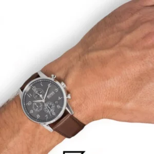 Men,Original Watches original-watches Hugo Boss Men's Black Dial Leather Band Watch - 1513494 Boss