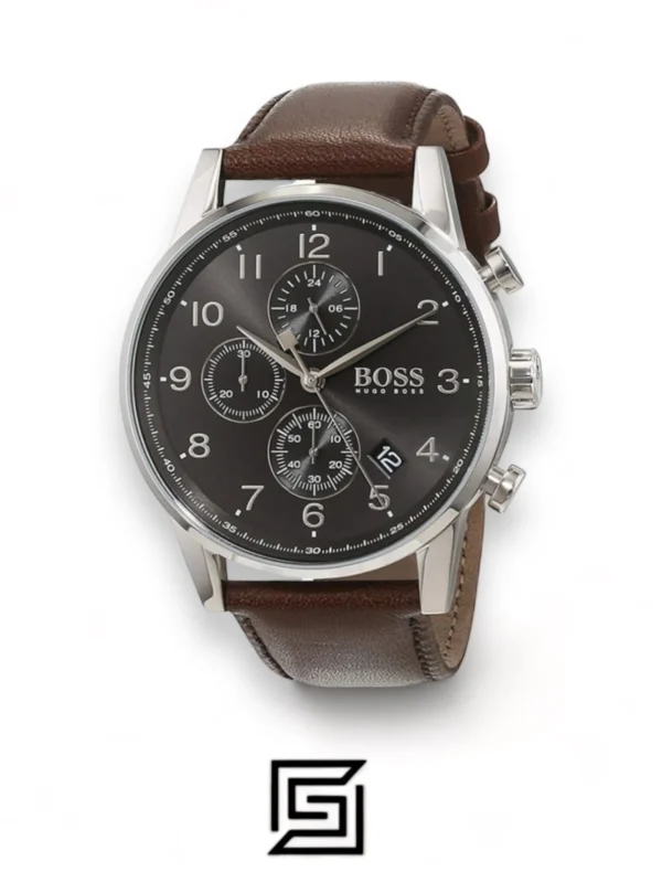 Men,Original Watches original-watches Hugo Boss Men's Black Dial Leather Band Watch - 1513494 Boss