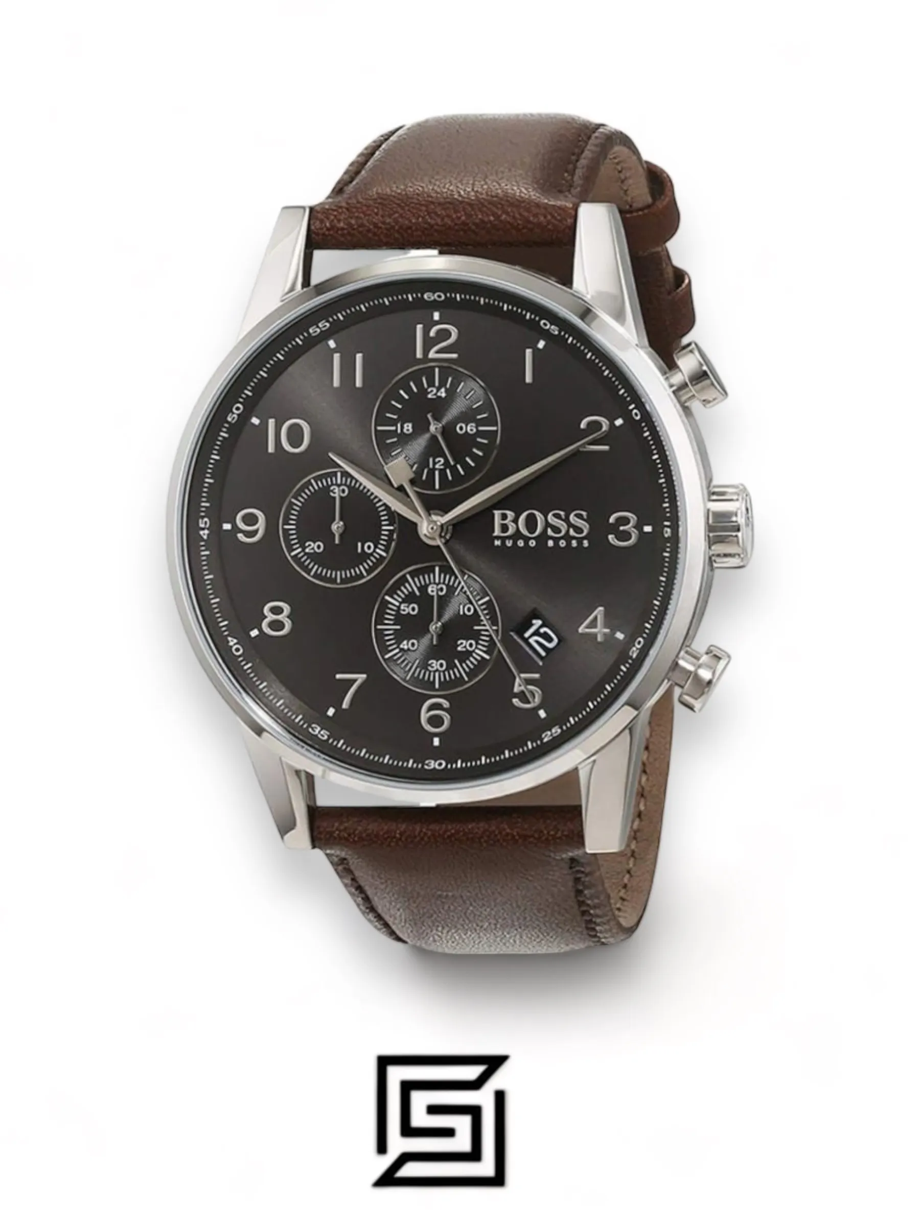 Men,Original Watches original-watches Hugo Boss Men's Black Dial Leather Band Watch - 1513494 Boss