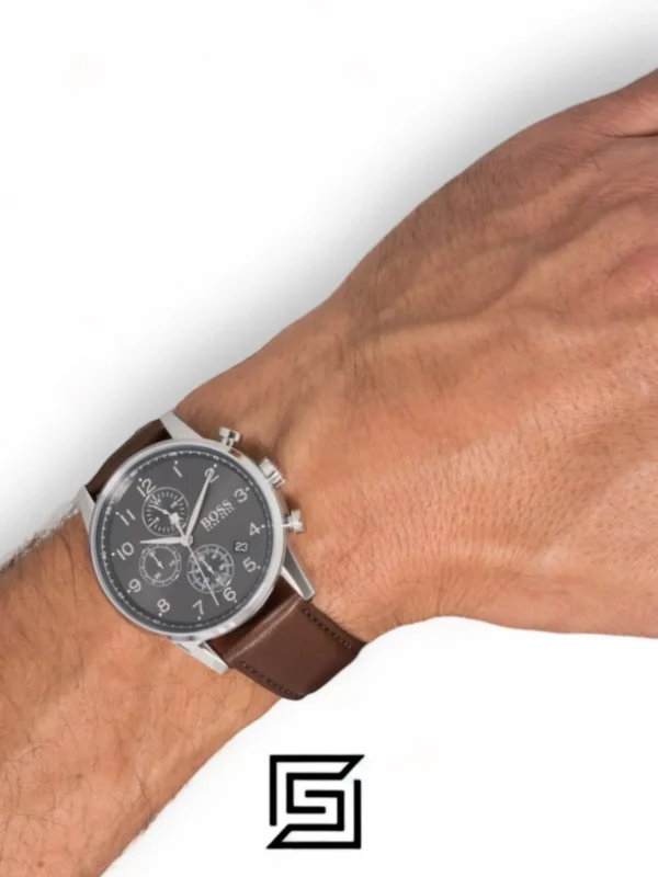 Men,Original Watches original-watches Hugo Boss Men's Black Dial Leather Band Watch - 1513494 Boss