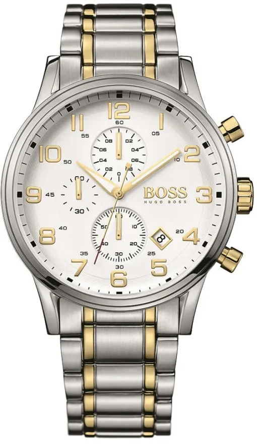 For men,Original Watches Hugo Boss original-watches Aeroliner Men's White Dial Stainless Steel Band Watch - 1513236 Hugo Boss