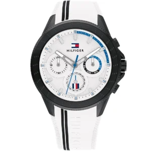 Men,Original Watches Tommy Hilfiger original-watches Men's Analog Quartz Watch with Silicone Strap 1791862, White, strap Tommy Hilfiger