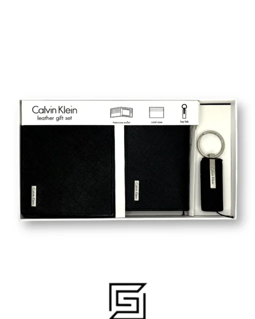 Leather,Wallets,For men Calvin Klein CK ORG LEATHER GIFT SET SOFT PATTERN/BLACK Calvin Klein