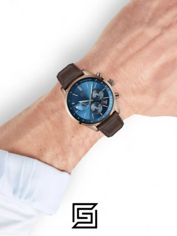 Men,Original Watches Hugo Boss watches Men's Blue Dial Color Leather Strap Watch - 1513604 Boss