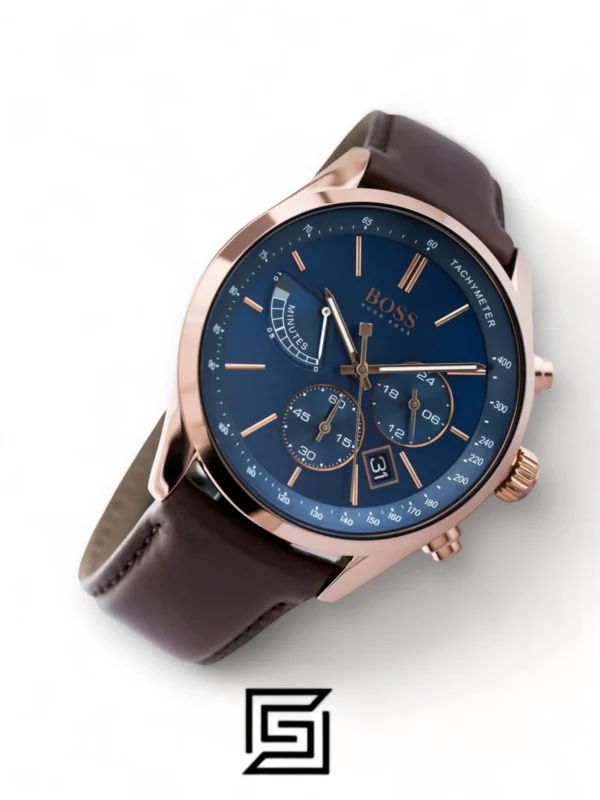 Men,Original Watches Hugo Boss watches Men's Blue Dial Color Leather Strap Watch - 1513604 Boss