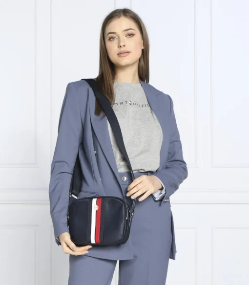 Bags,Leather,Women leather Shoulder bag Tommy Hilfiger Poppy Crossover bag dark blue AW0AW13154 Tommy Hilfiger