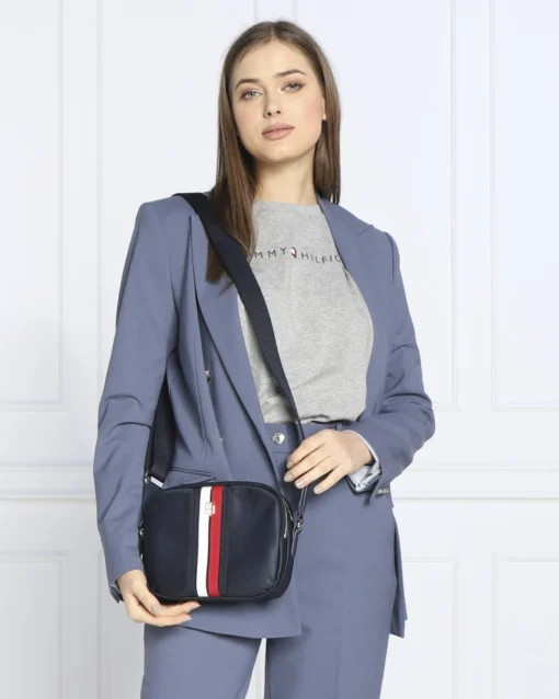 Bags,Leather,Women leather Shoulder bag Tommy Hilfiger Poppy Crossover bag dark blue AW0AW13154 Tommy Hilfiger