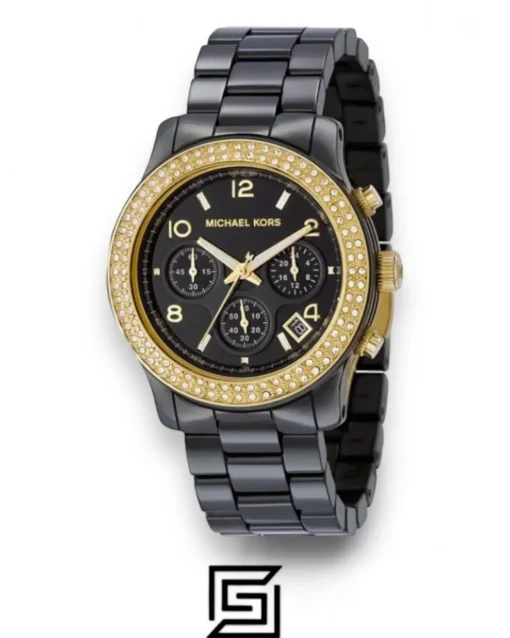 Original Watches,Women Michael Kors original-watches Women's Black Ceramic Runway Gold Glitz Watch - MK5270 Michael Kors