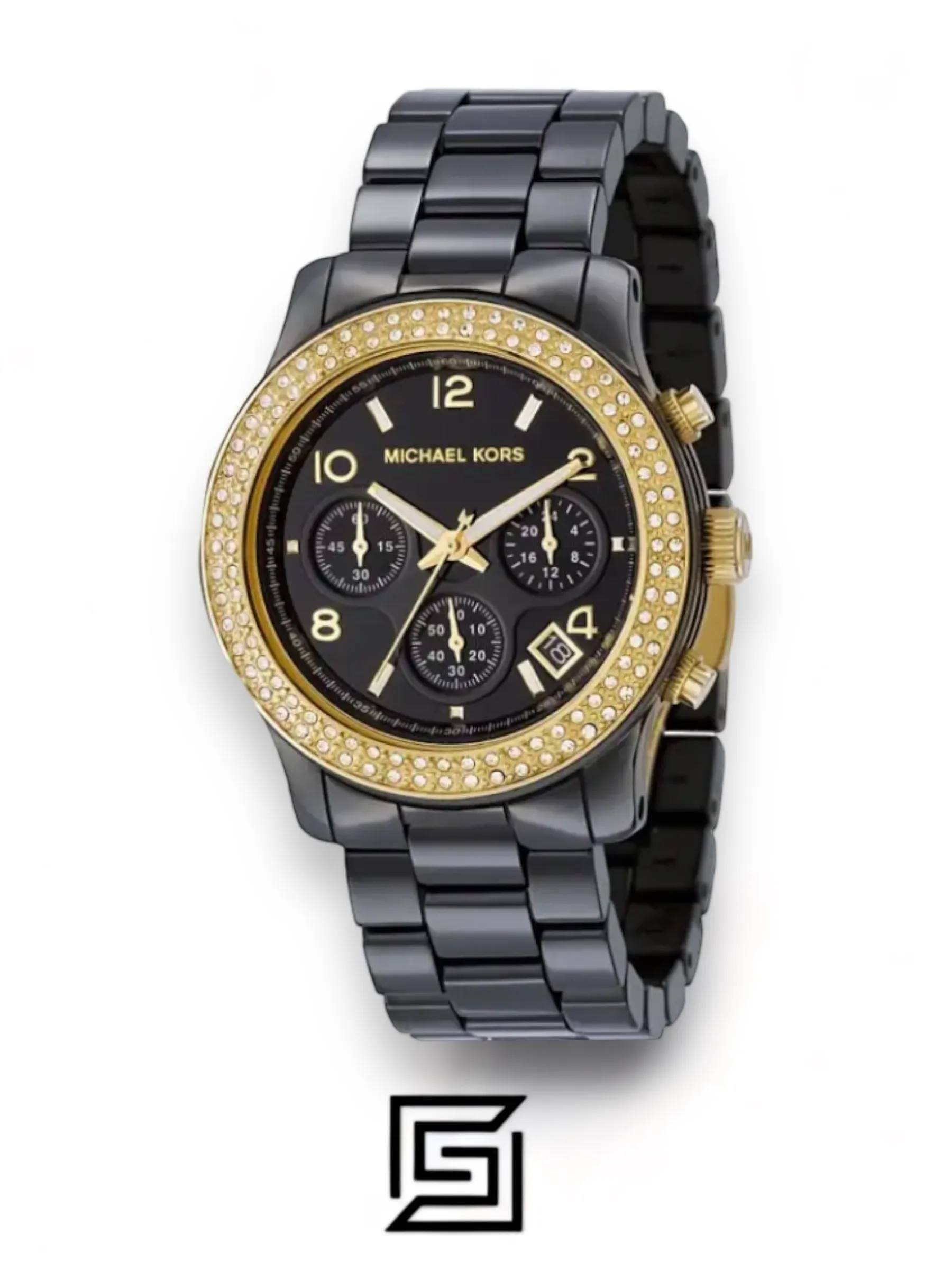 Original Watches,Women Michael Kors original-watches Women's Black Ceramic Runway Gold Glitz Watch - MK5270 Michael Kors