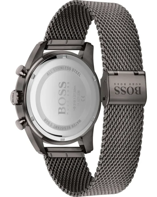 For men,Original Watches Hugo Boss original-watches Chronograph Quartz Watch for Men with Grey Stainless Steel Mesh Bracelet - 1513837, Grey, bracelet Hugo Boss