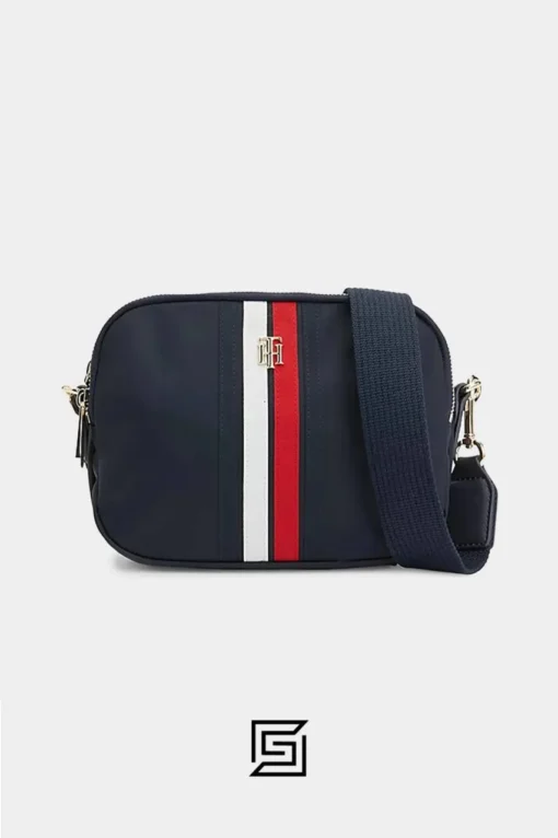 Bags,Leather,Women leather Shoulder bag Tommy Hilfiger Poppy Crossover bag dark blue AW0AW13154 Tommy Hilfiger