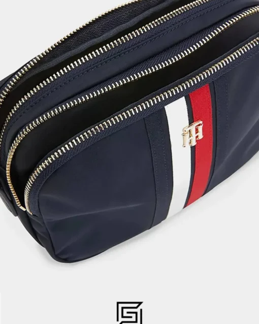 Bags,Leather,Women leather Shoulder bag Tommy Hilfiger Poppy Crossover bag dark blue AW0AW13154 Tommy Hilfiger