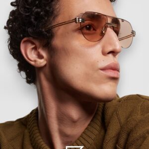 ⁦Bottega Veneta BV1342 002 Light Honey Lenses and Silver x Gold Frame Luxury Aviator Sunglasses⁩ - الصورة ⁦10⁩