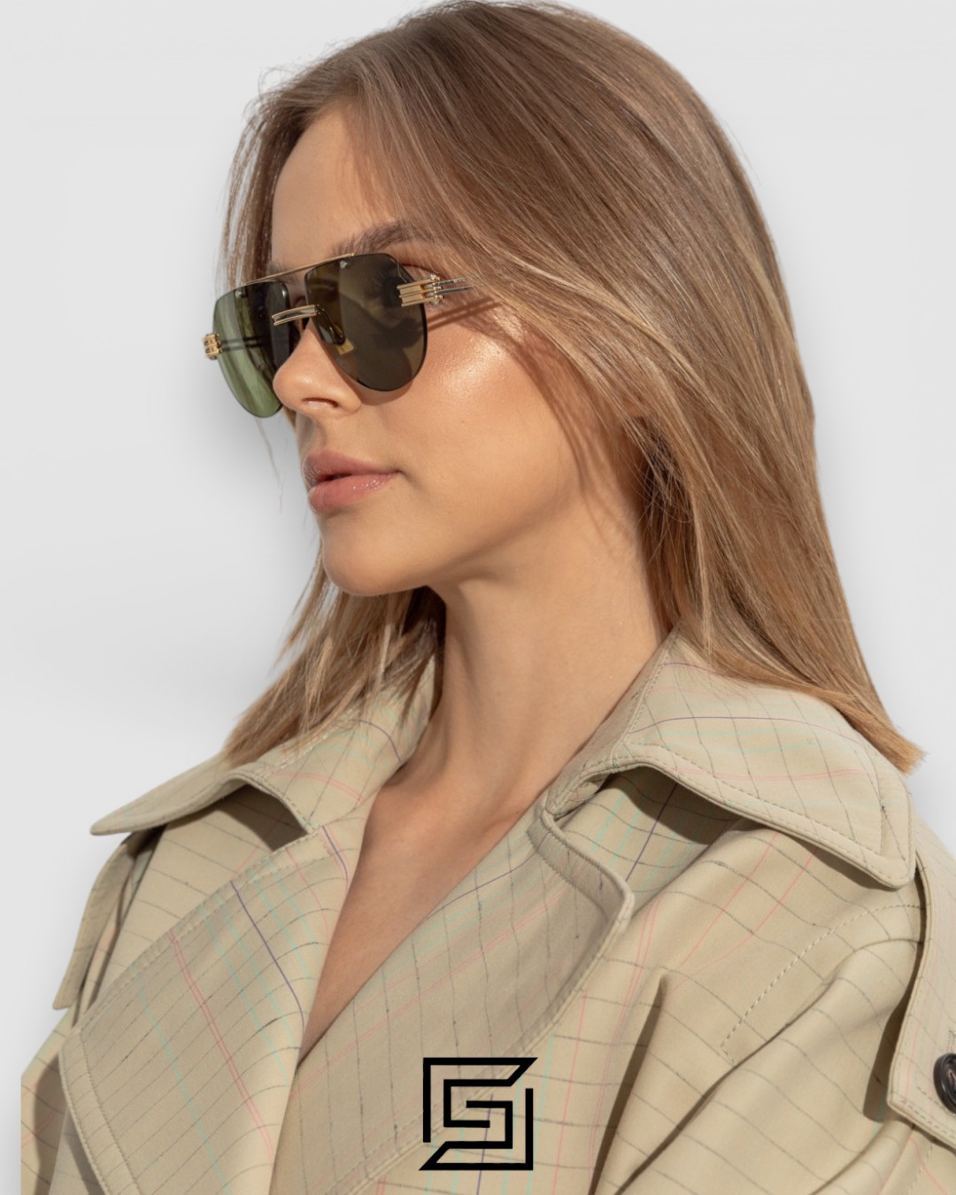 Bottega Veneta BV1342 002 Light Honey Lenses and Silver x Gold Frame Luxury Aviator Sunglasses