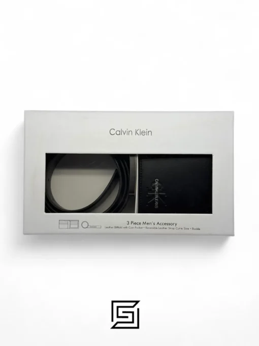 Calvin Klein leather CK SET BELT AND WALLET CK LOGO MODEL 4