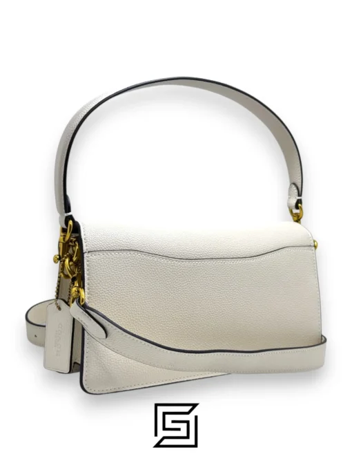 COACH Tabby Shoulder Bag 26 white and Caramel CH857 - Image 5