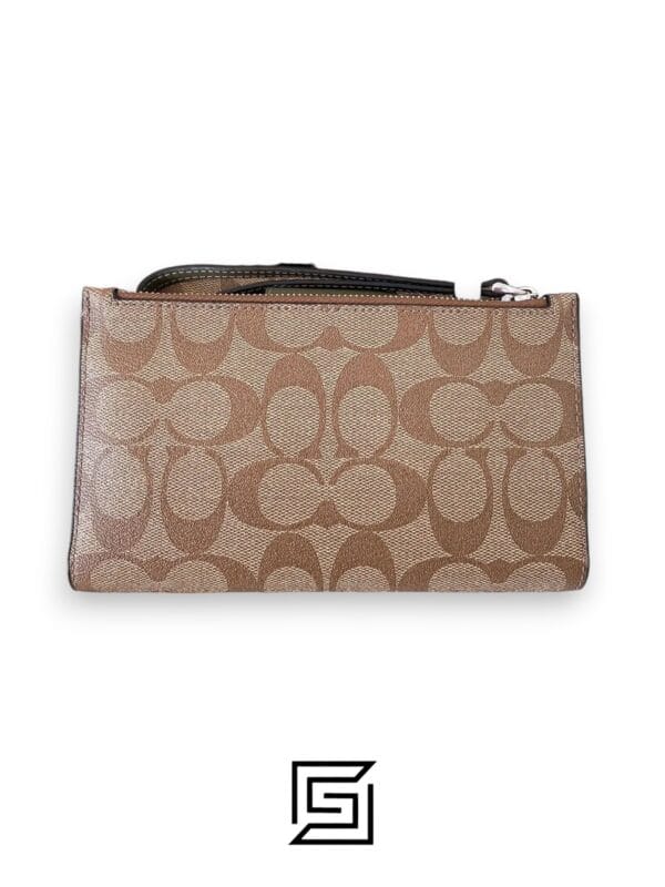 Leather,Wallets,Women Phone Wallet In Colorblock Signature Canvas Brown x Green Style No. C2874 Coach