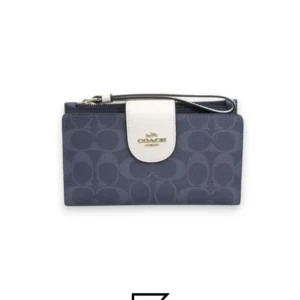 Leather,Wallets,Women Phone Wallet In Colorblock Signature Grey x White Style No. C2874 Coach