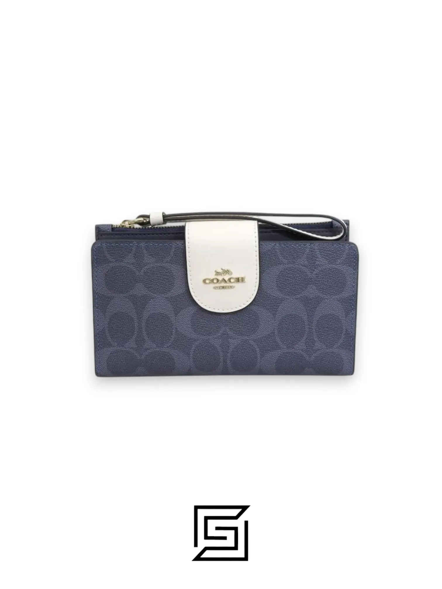 Leather,Wallets,Women Phone Wallet In Colorblock Signature Grey x White Style No. C2874 Coach