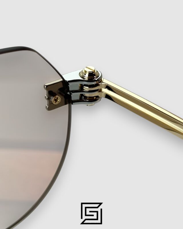Bottega Veneta BV1342 002 Light Honey Lenses and Silver x Gold Frame Luxury Aviator Sunglasses