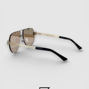 ⁦Bottega Veneta BV1342 002 Light Honey Lenses and Silver x Gold Frame Luxury Aviator Sunglasses⁩ - الصورة ⁦3⁩