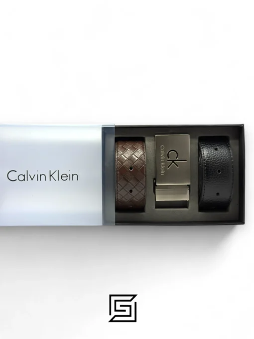 Calvin Klein leather CK BELT SET BLACK BOX Model 2