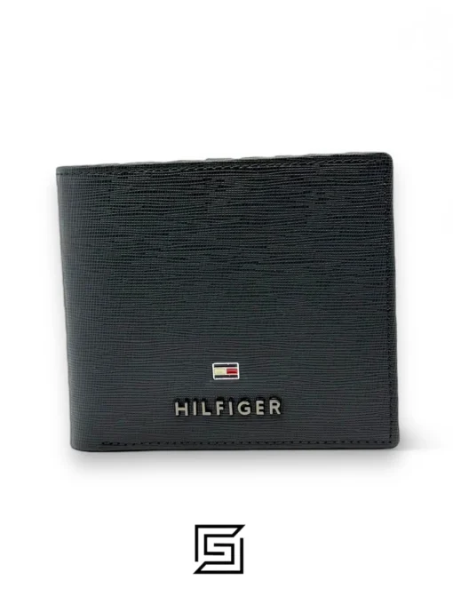 wallets TOMMY SINGLE WALLET W METAL HILFIGER AND LOGO MIDDLE/BLACK