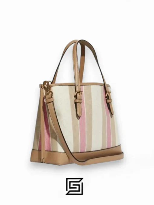 Coach leather Mollie Tote Bag 25 In Signature Jacquard With Stripes Style No. C8416 - Image 2