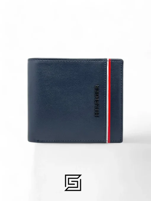 Leather,Wallets,Men Tommy Hilfiger wallets TOMMY SINGLE WALLET W WITH HILLFIGER H LINE METAL LOGO/BLUE Tommy Hilfiger