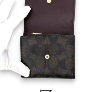 Leather,Wallets,Women Small Wallet In Signature Canvas Style No. F87589 Black Coach