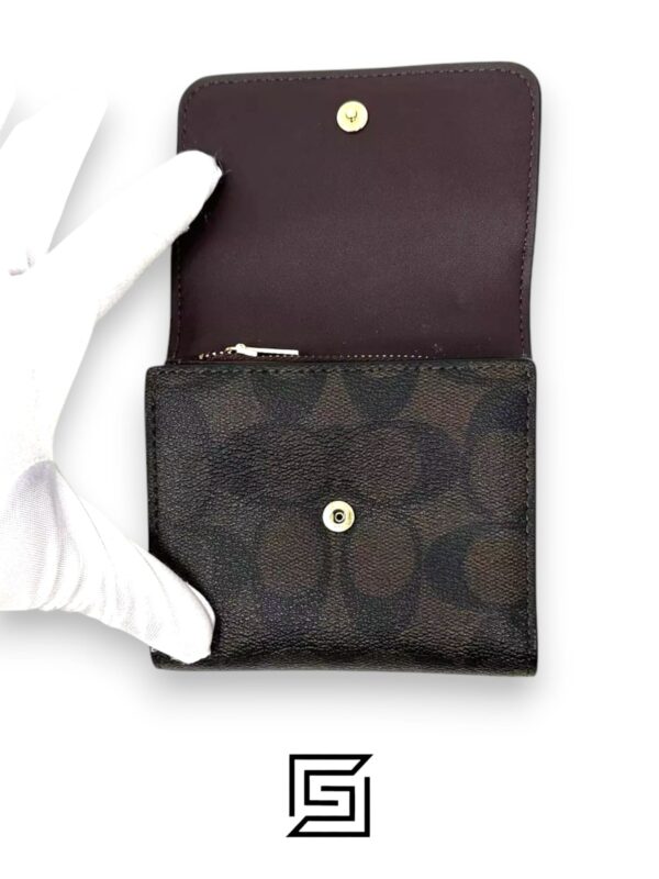 Leather,Wallets,Women Small Wallet In Signature Canvas Style No. F87589 Black Coach