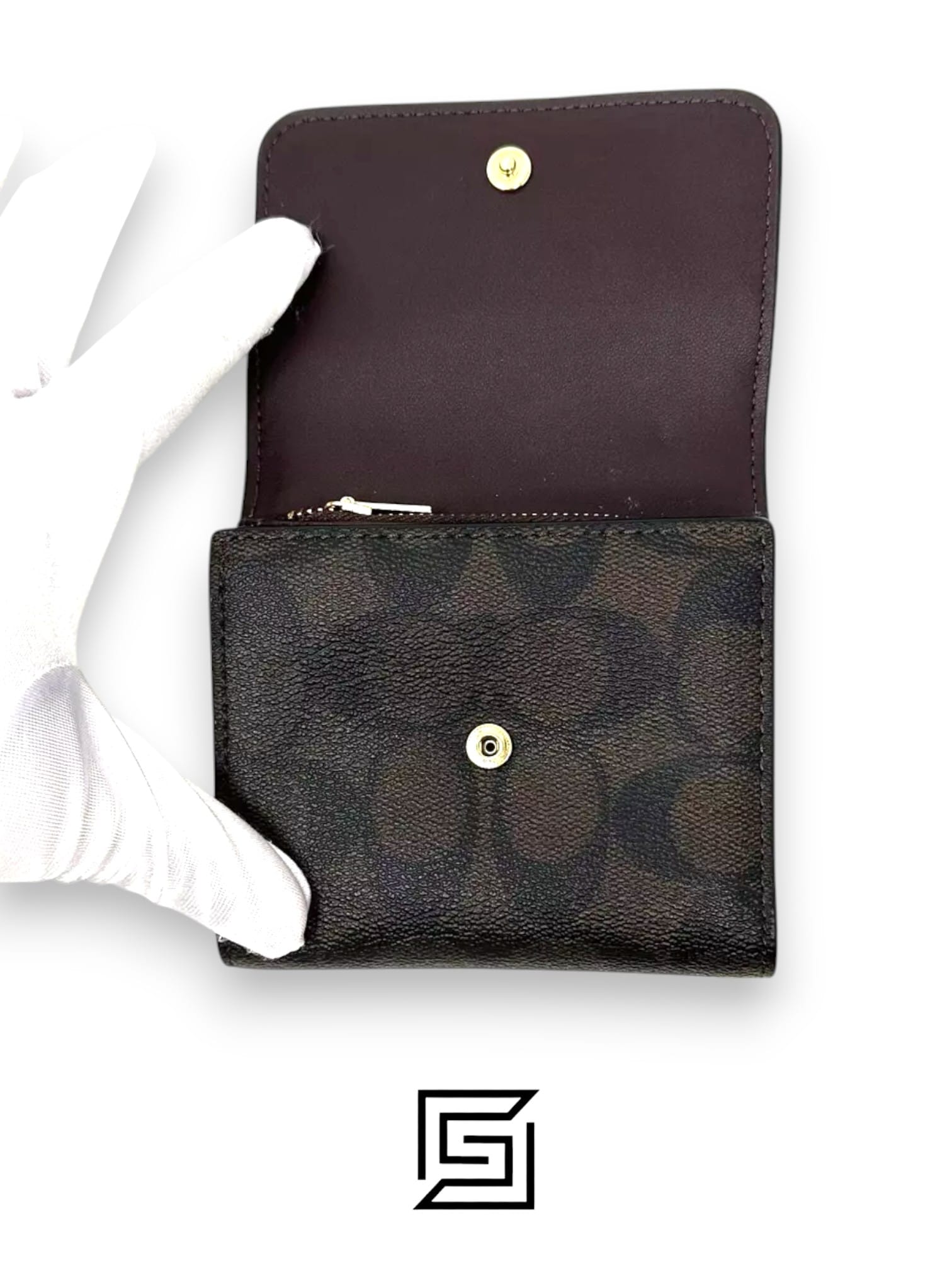 Leather,Wallets,Women Small Wallet In Signature Canvas Style No. F87589 Black Coach