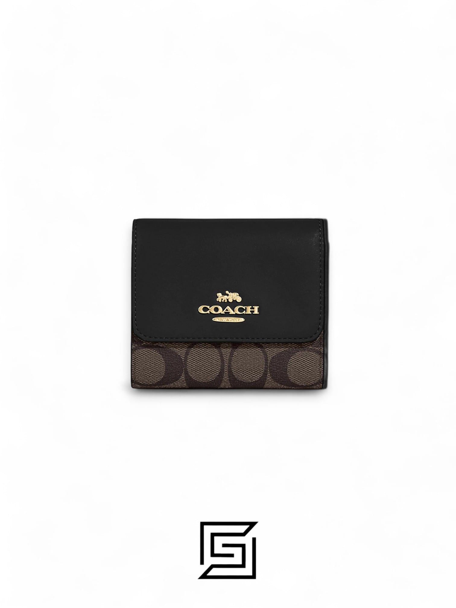 Leather,Wallets,Women Small Wallet In Signature Canvas Style No. F87589 Black Coach