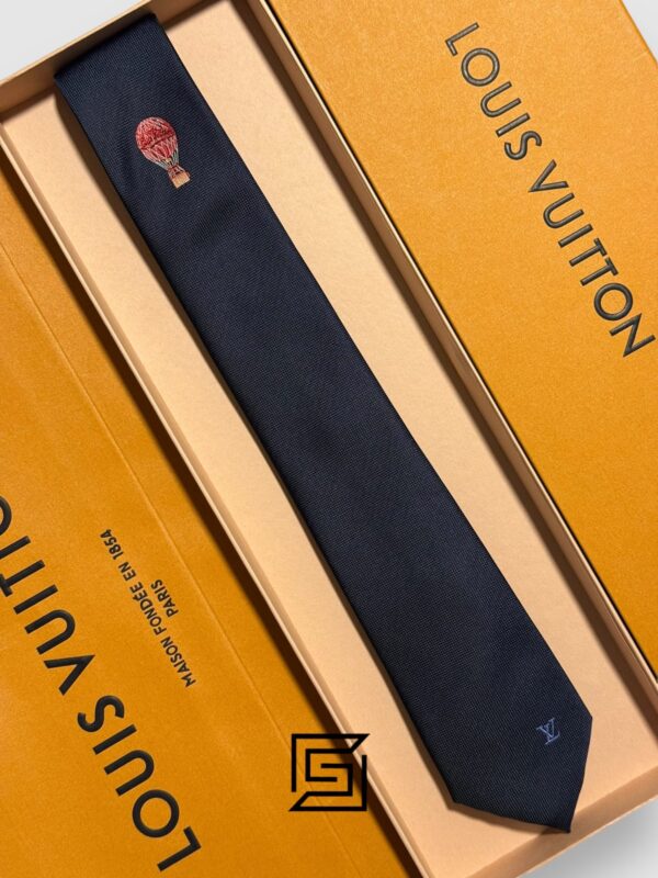 Ties Louis Vuitton - Navy Blue Basic With LV Logo Louis Vuitton