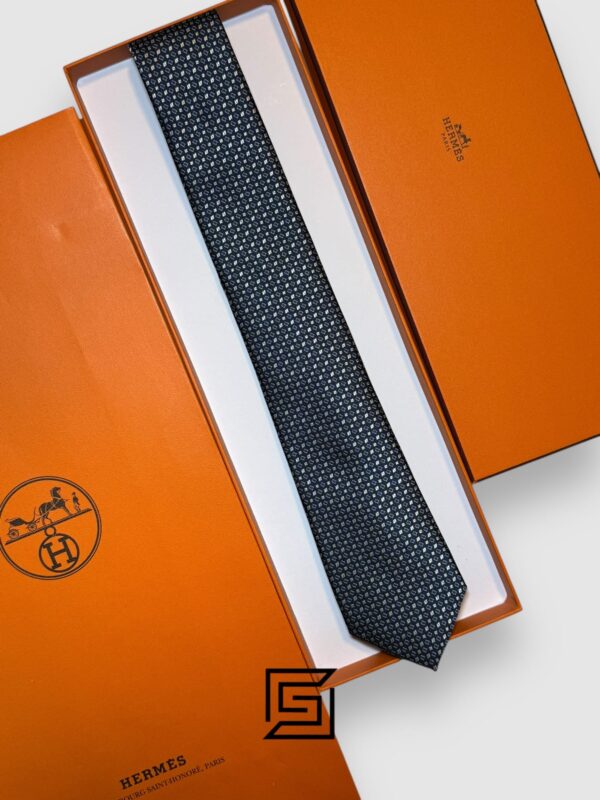 Ties Hermes - Blue With Square Multi Pattern Hermes