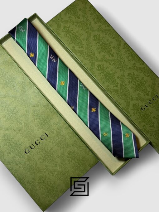 Gucci - Striped Green and Navy Blue With Multi Signatures