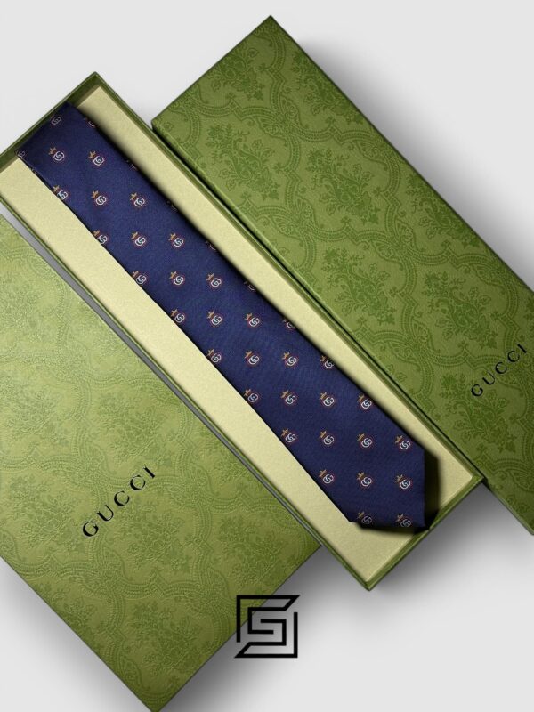 Ties Gucci - Navy Blue Color with G Royal Signature Gucci