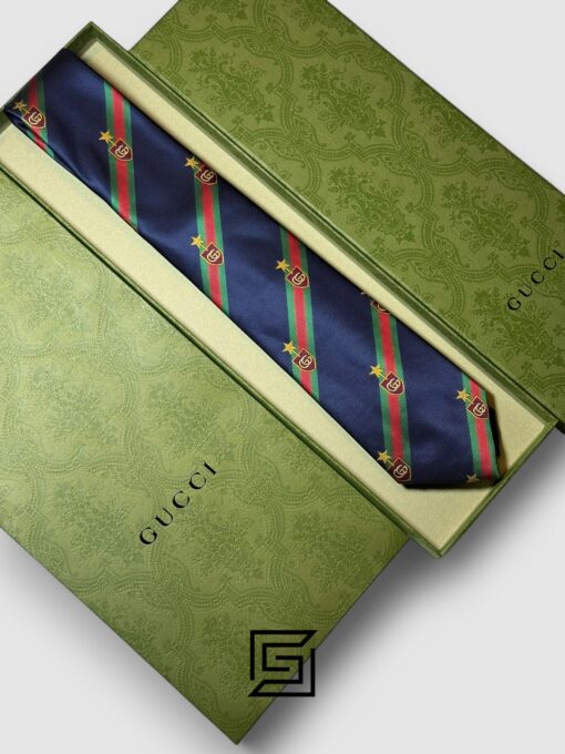 Gucci - Striped Navy Blue With GG Star Signature Line Italian Style