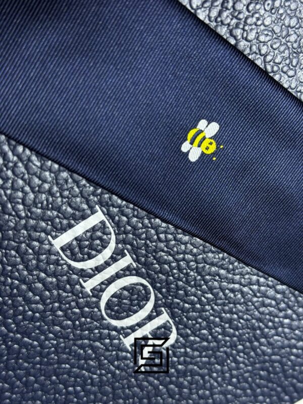 Ties Dior - Navy Blue Color With CD Yellow Bee Logo Dior
