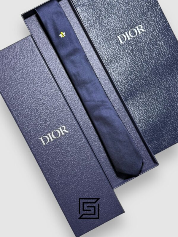 Ties Dior - Navy Blue Color With CD Yellow Bee Logo Dior