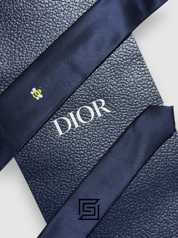 Ties Dior - Navy Blue Color With CD Yellow Bee Logo Dior
