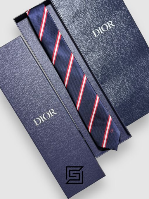 Dior - Striped Navy Blue - Red CD Logo