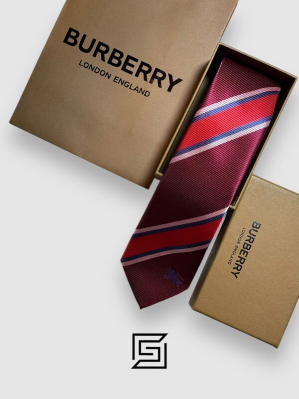 Ties Burberry - Striped Maroon - Red Horse Logo Burberry