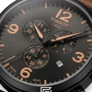 ⁦Tissot Chrono Grey Brown - TM6617 - Leather Strap - Japanese Quartz⁩ - الصورة ⁦2⁩
