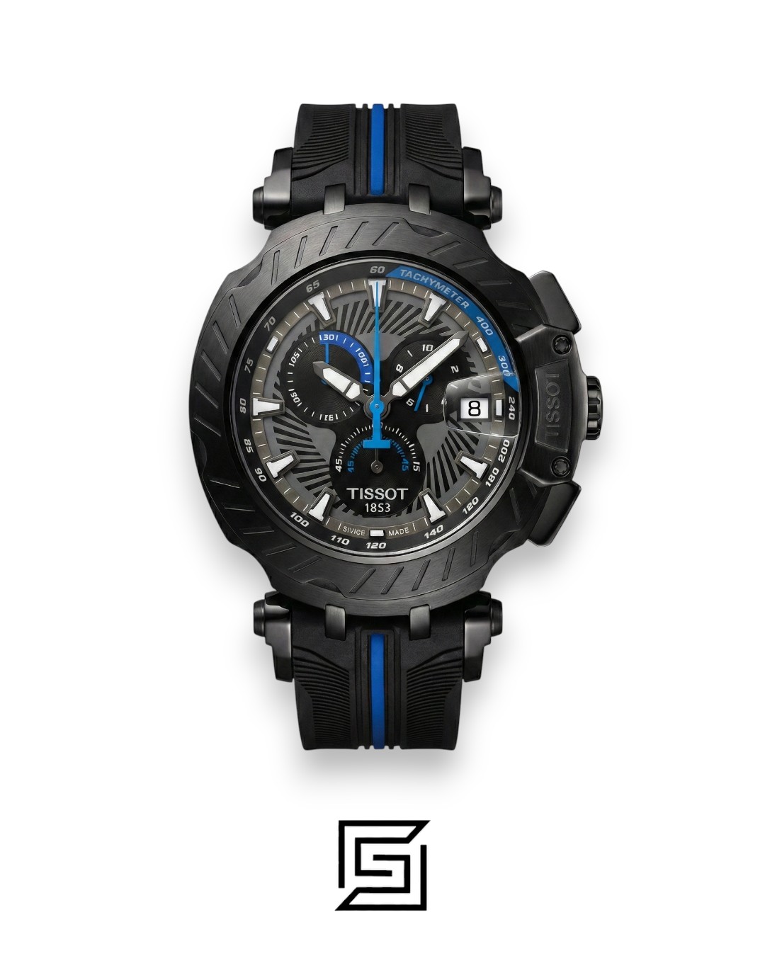 ⁦Tissot T-Race New Collection - Rose Gold / Black / Blue - Rubber Strap⁩ - الصورة ⁦2⁩
