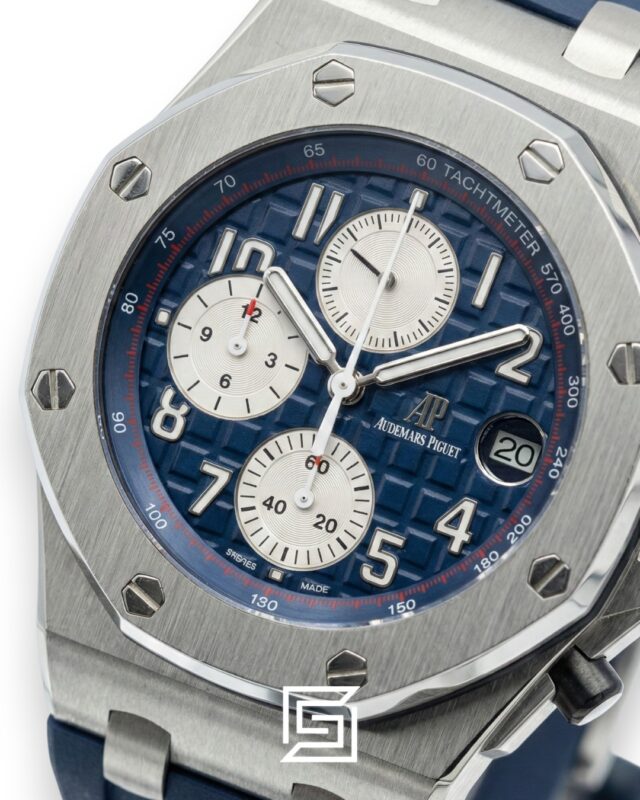 AP Royal Oak Offshore Chronograph Blue Silver Bezel 42mm