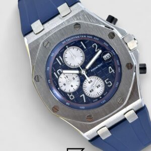 ⁦AP Royal Oak Offshore Chronograph Blue Silver Bezel 42mm⁩ - الصورة ⁦3⁩