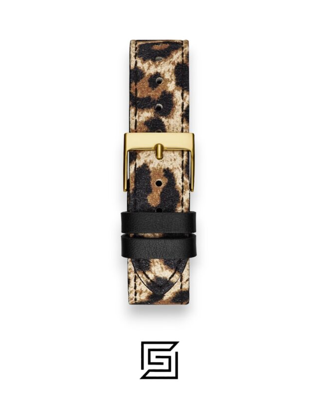 GUESS Ladies Gold Tone Analog Band Leather Watch GW0504L3